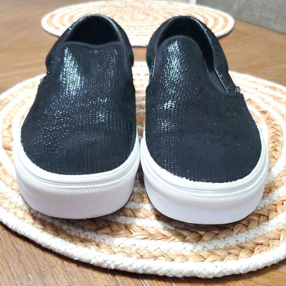 Vans Embossed Black Pebble Snakeskin Unisex Loafers, 11W/9.5M, NWOT - Picture 3 of 9